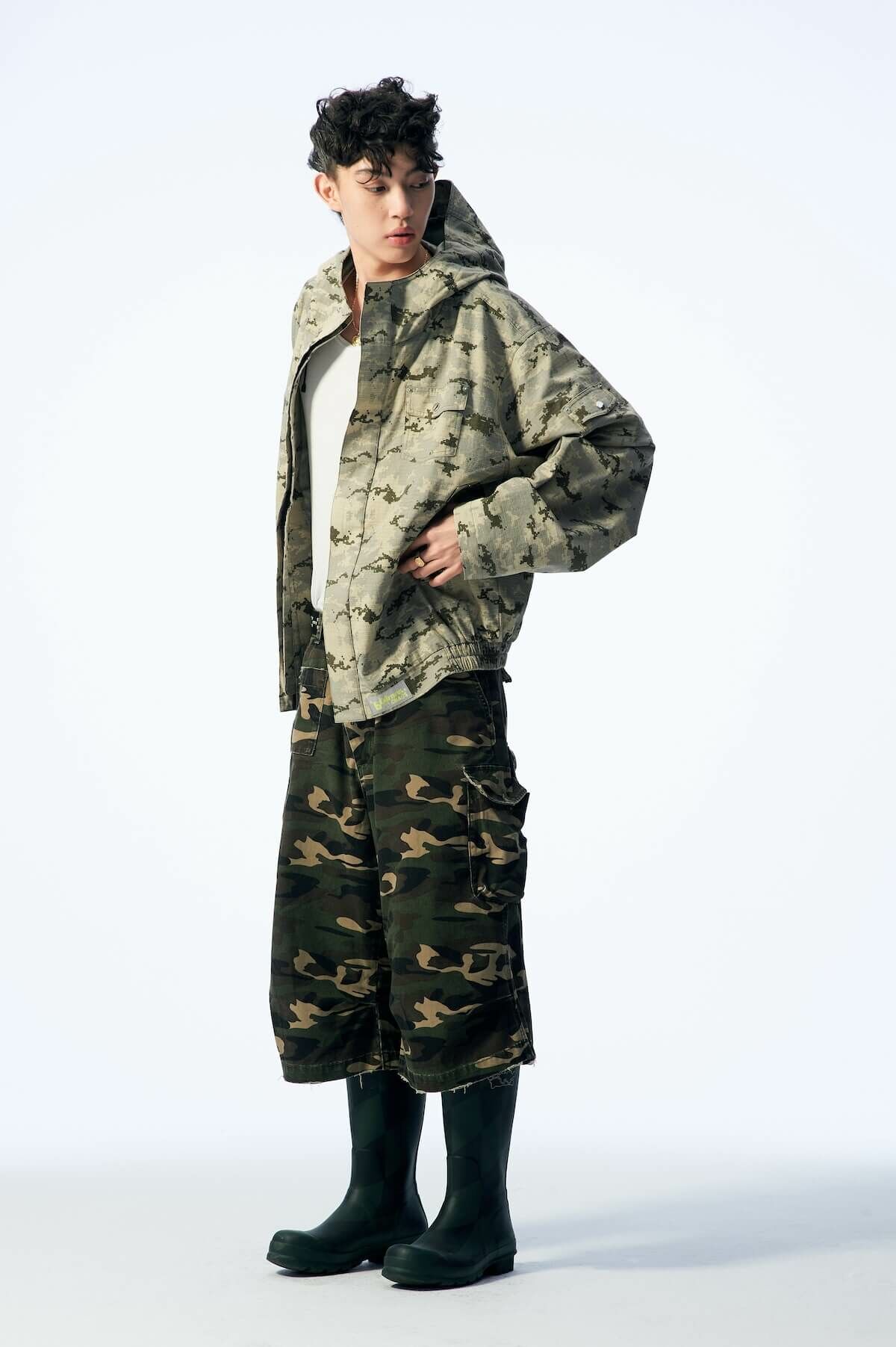 LUSIVE｜ 口袋七分褲 Cargo Shorts Denim (迷彩)