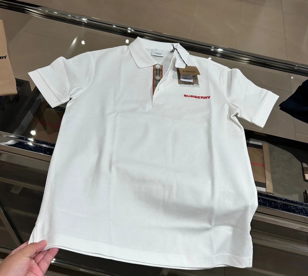 BBR 白色紅色刺繡字母logo Polo 男款