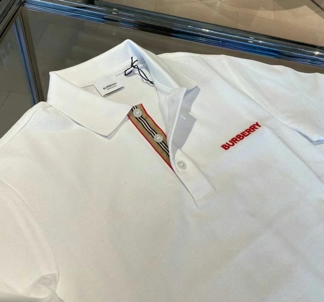 BBR 白色紅色刺繡字母logo Polo 男款