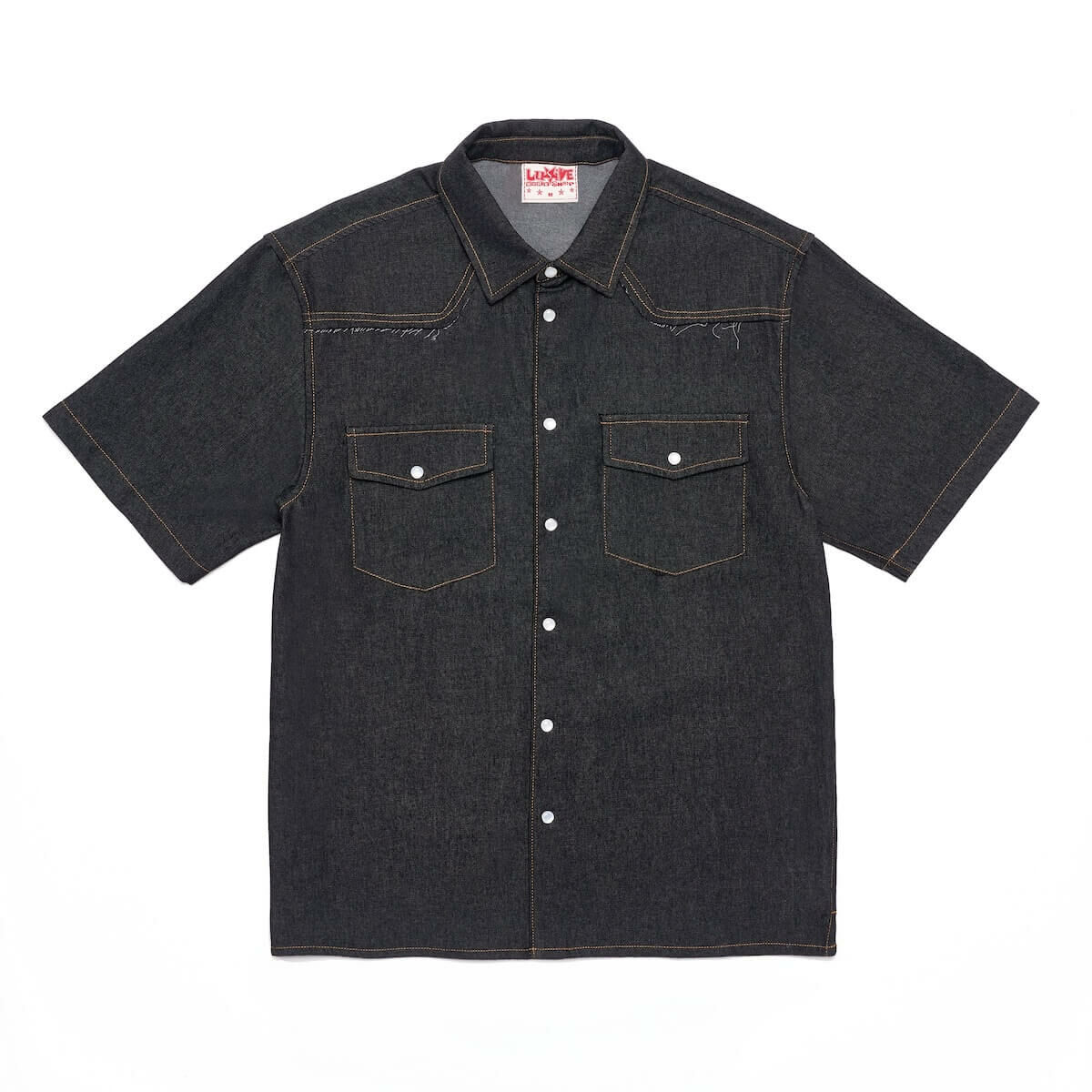 LUSIVE｜西部牛仔短袖襯衫 Western Cowboy Plaid Shirts (牛仔)