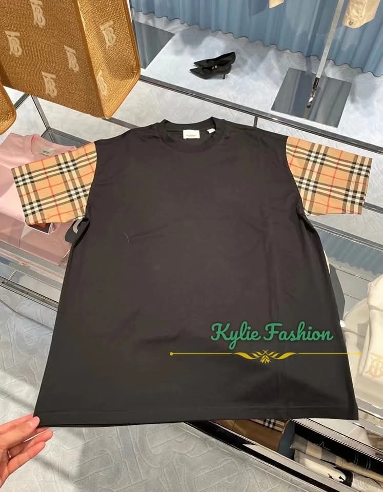 BBR黑色手袖格仔Tee