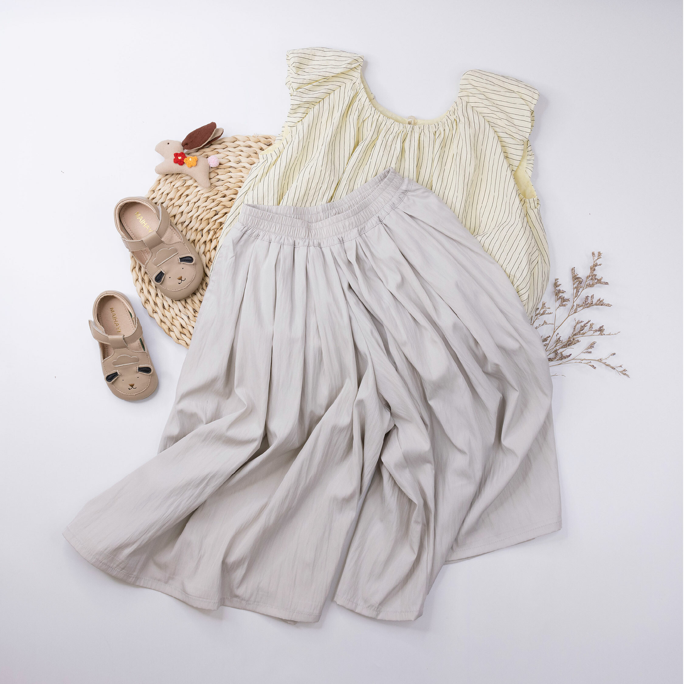 簡約百搭質感休閒褲/闊腿褲＊二色 (H50185)