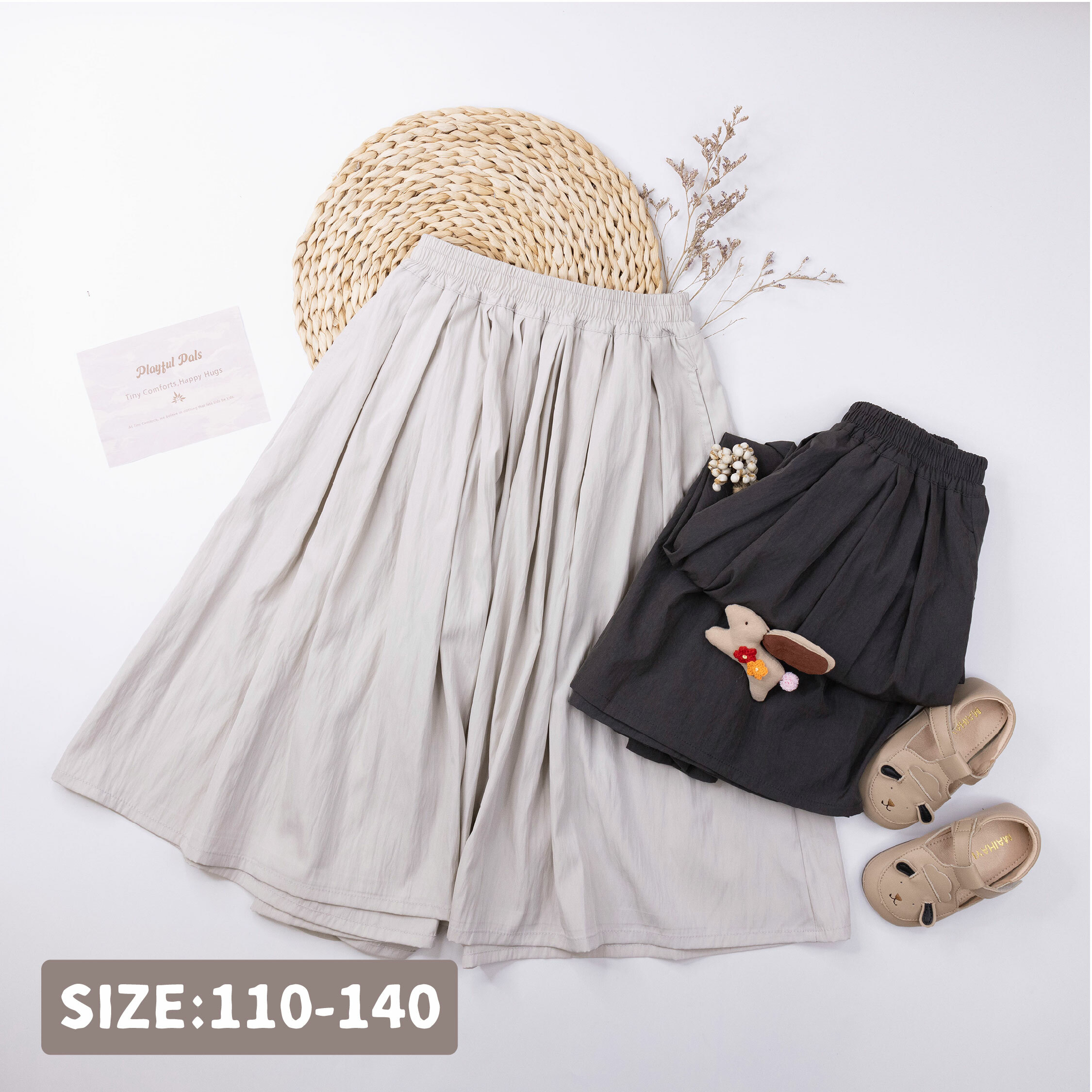 簡約百搭質感休閒褲/闊腿褲＊二色 (H50185)