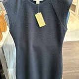 [S] MICHAEL KORS BLACK RAGLAN SLEEVE LOGO JACQUARD SWEATER DRESS, JS582ZGBLL-BLACK (SMK1234)
