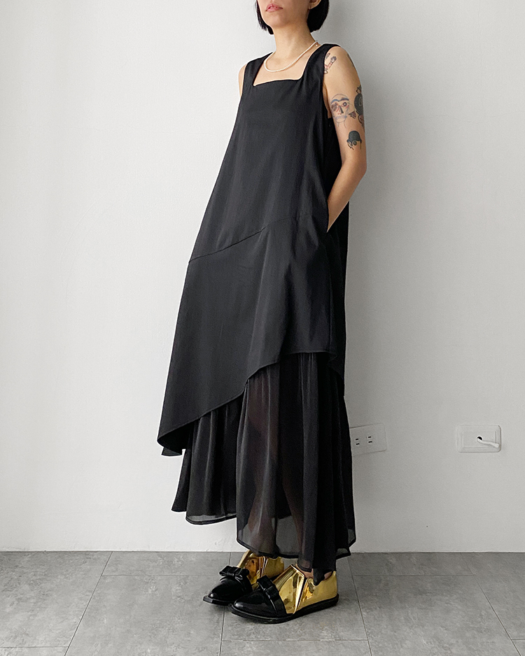 MFD-2575 斜裁層次洋裝 ʙʟᴀᴄᴋ