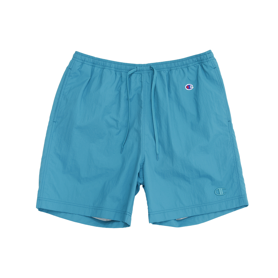 男款-AS輕便刺繡尼龍短褲-青藍（C3-B508-428）