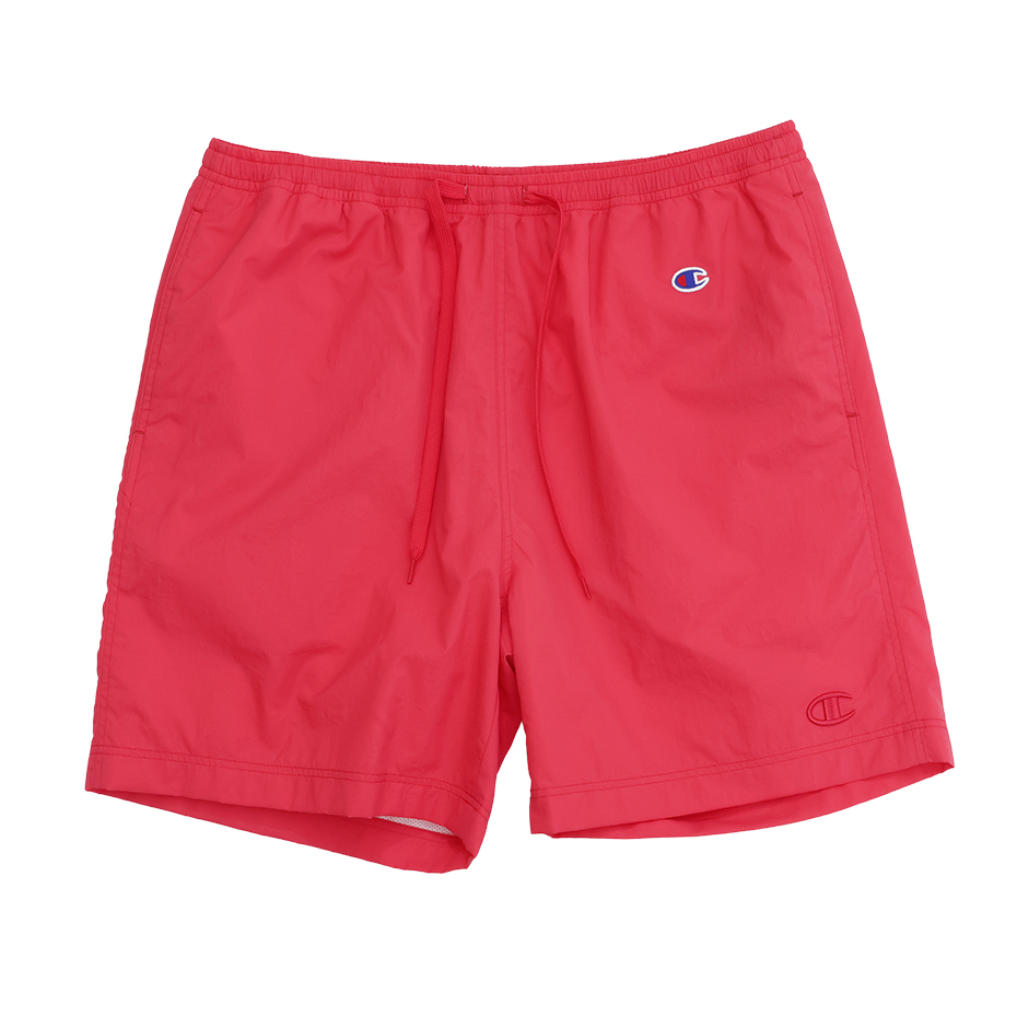 男款-AS輕便刺繡尼龍短褲-深粉紅色（C3-B508-930）