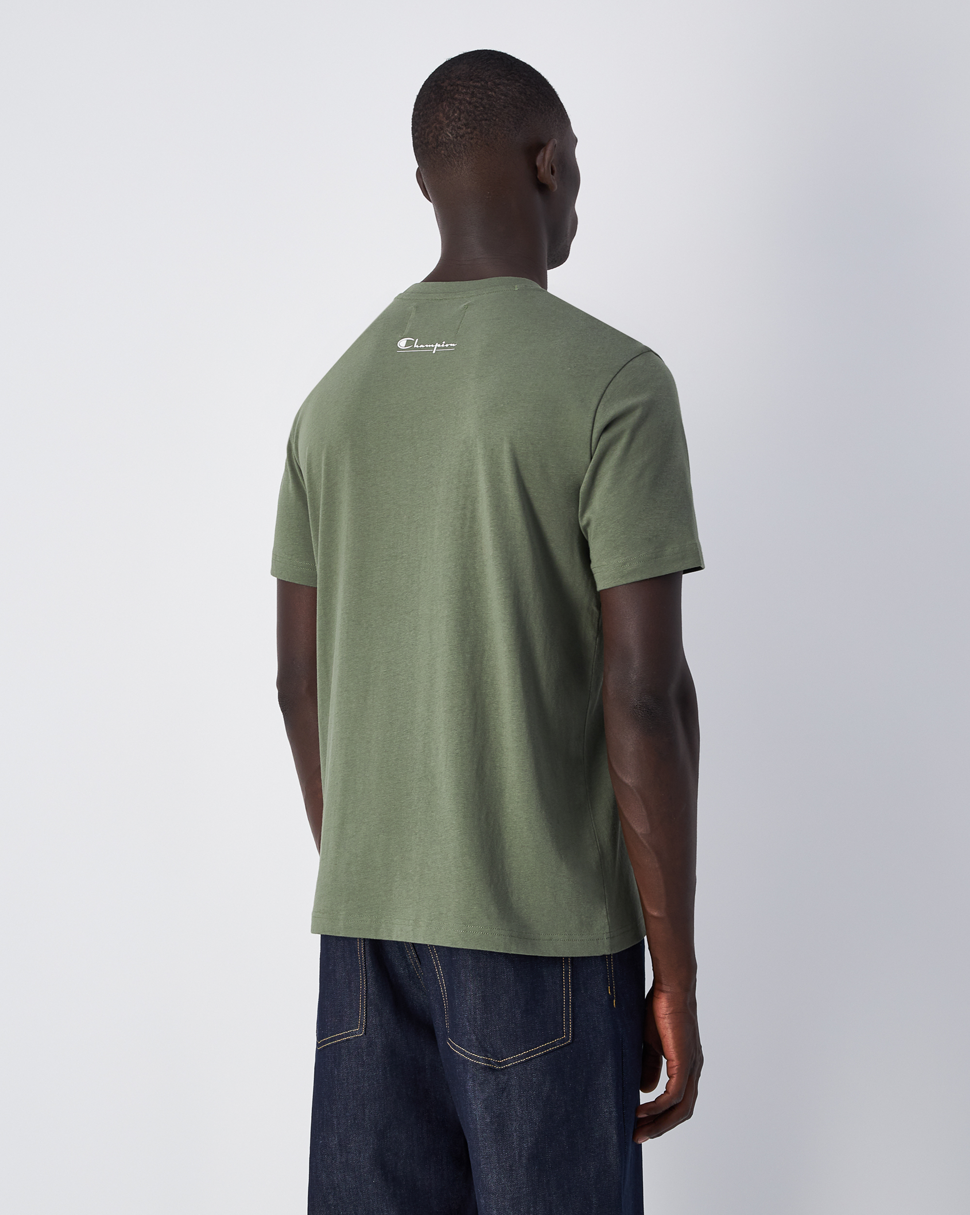 男款-ROCHESTER印花棉質短袖T恤-橄欖綠（220757-GS128）