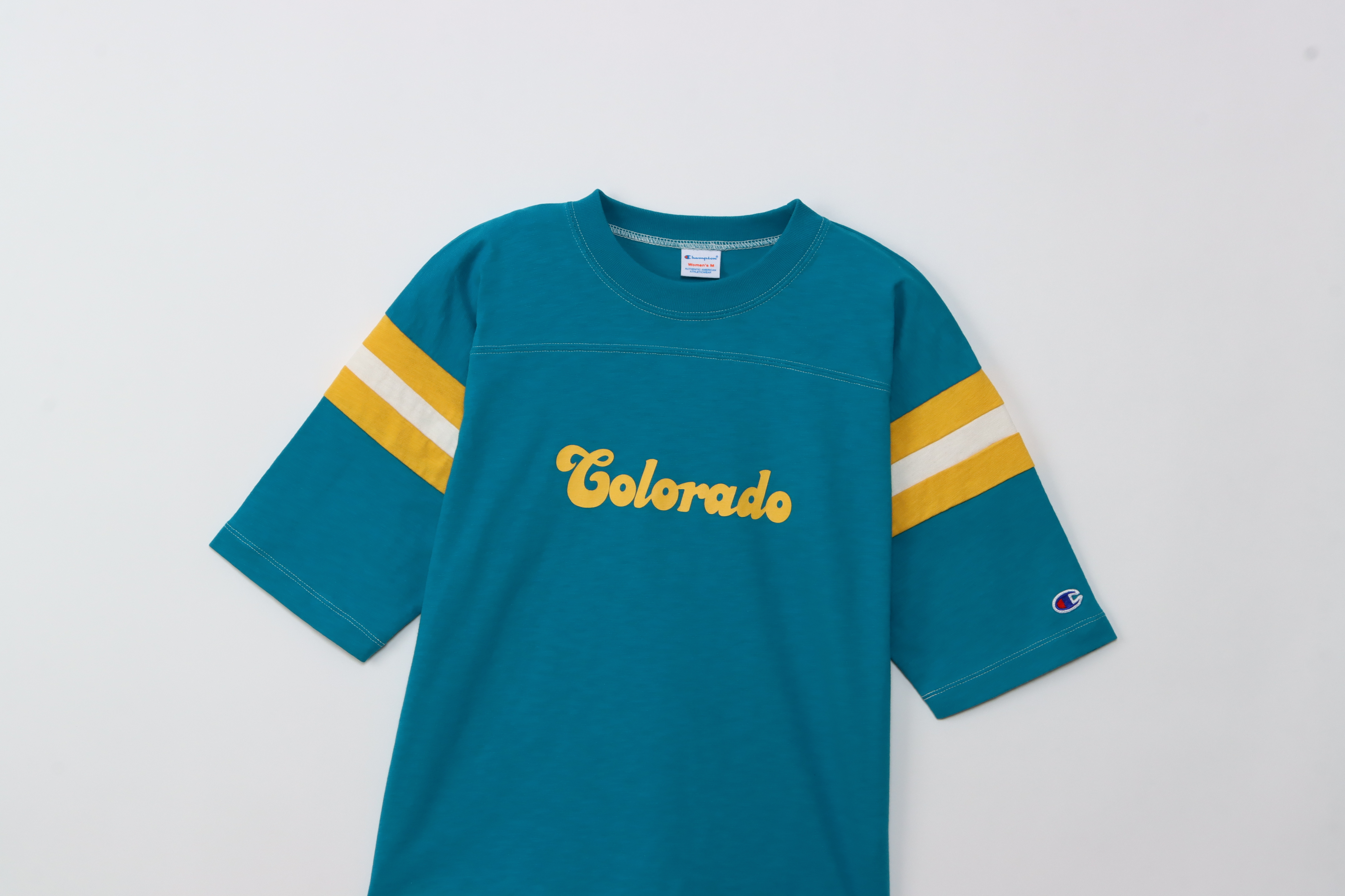 女款-CASUAL 印花 拼接棉質短袖T恤-綠色（CW-B317-428）