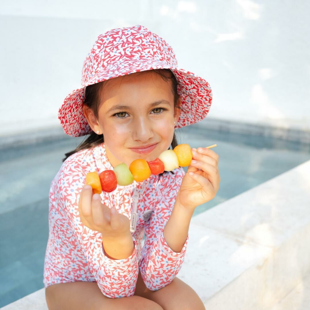 〖 Badawii 〗紅色小碎花拉繩漁夫帽