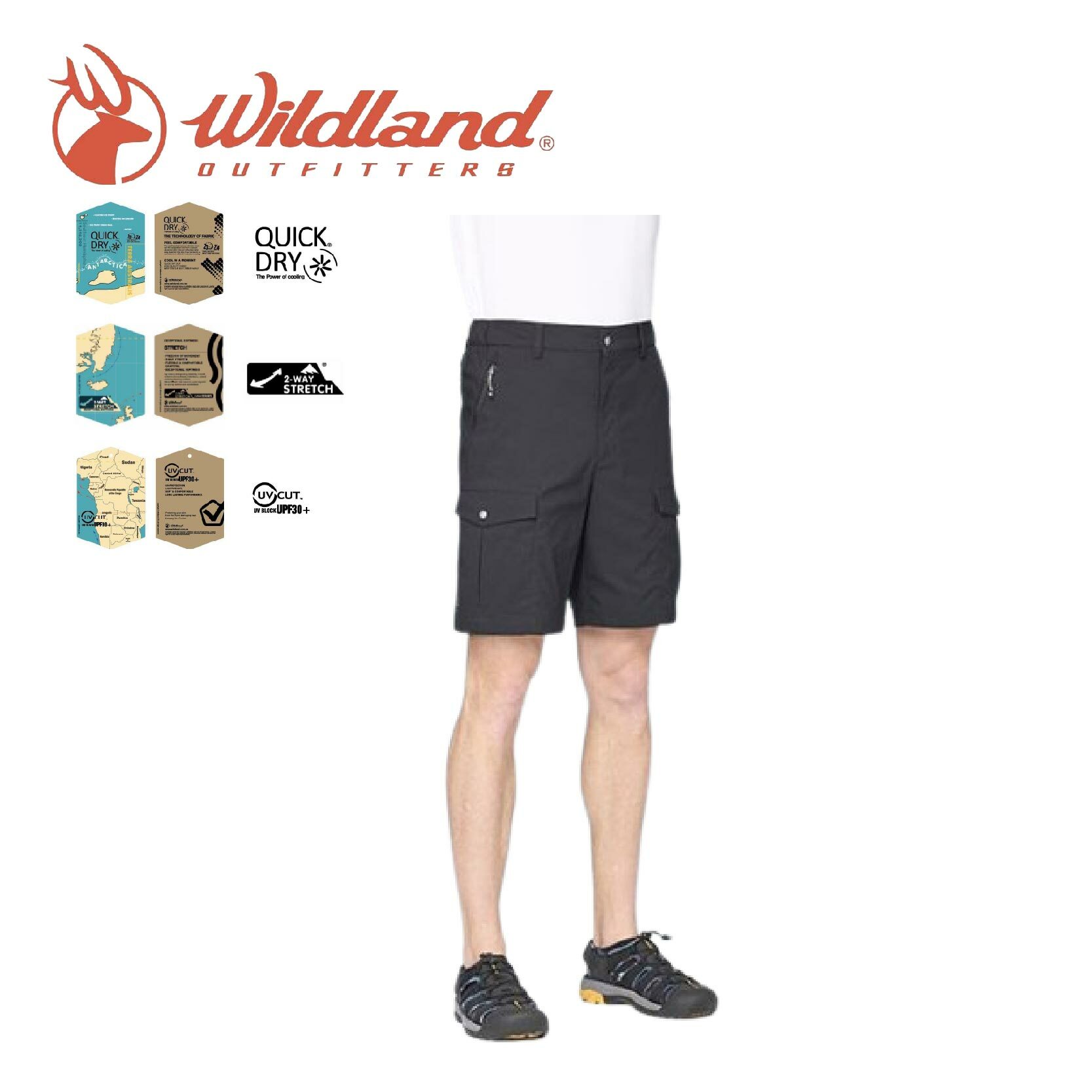 Wildland 荒野 男彈性solid point山系6袋短褲 休閒/登山/健行 20WB31388
