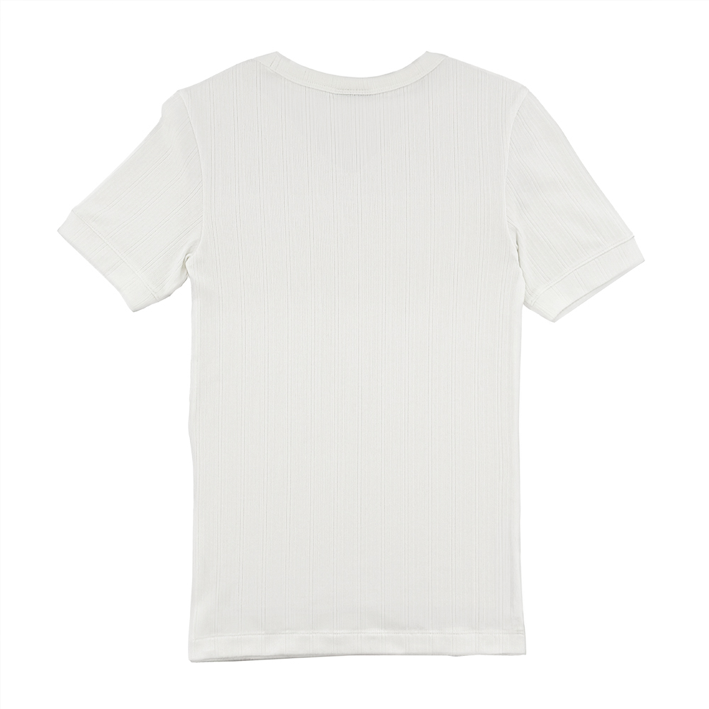 女款-ROCHESTER素面 羅紋 合身 短袖上衣-白色（117711-WW001）