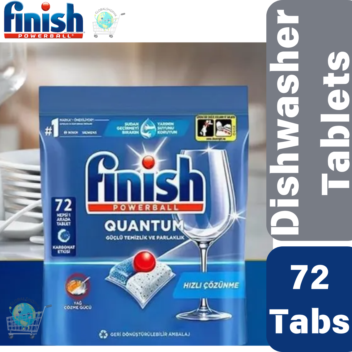 Finish Quantum 量子極淨洗碗凝珠, 72 粒裝