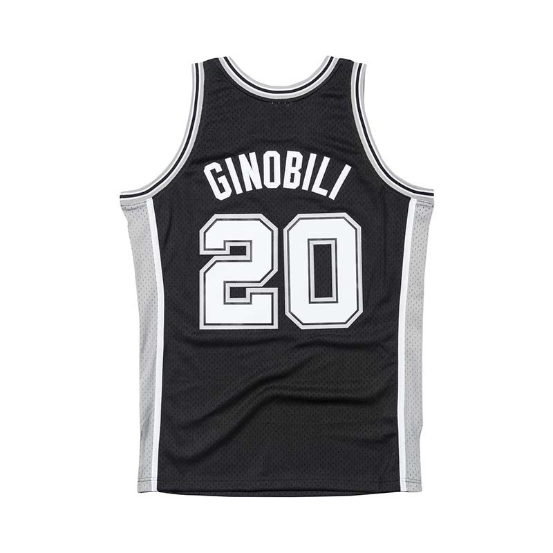Mitchell & Ness NBA 球迷版球衣 MANU GINOBILI #20 SAS 2002-03 ROAD 球衣 黑 MNSWJ-G2180A [台灣現貨]