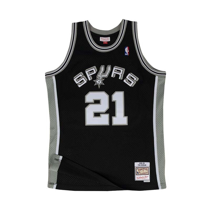 Mitchell & Ness NBA 球迷版球衣 TIM DUNCAN #21 SAS 1998-99 ROAD 球衣 黑 MNSWJ-G240A [台灣現貨]