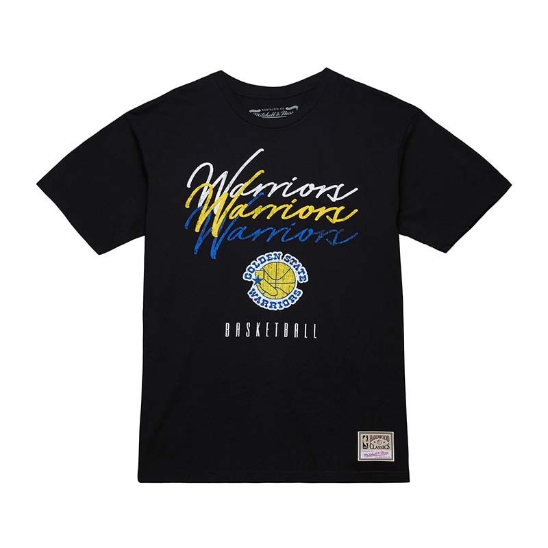 Mitchell & Ness Triple Stack Tee 黑色 勇士 短袖 MN25ATS30GSW [台灣現貨]