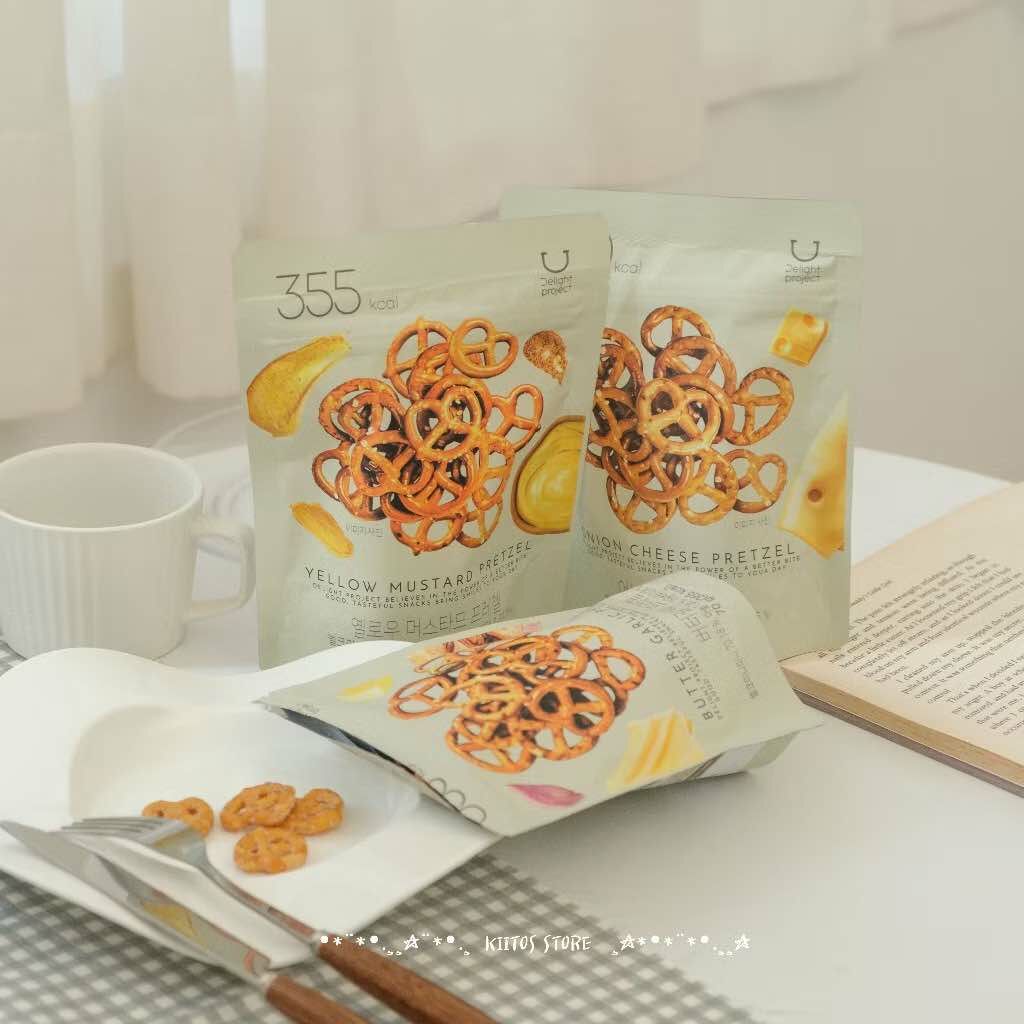 現貨 韓國 韓國零食 Olive young Delight Project 低卡 大蒜奶油 起士洋蔥 芥末椒鹽 蝴蝶餅