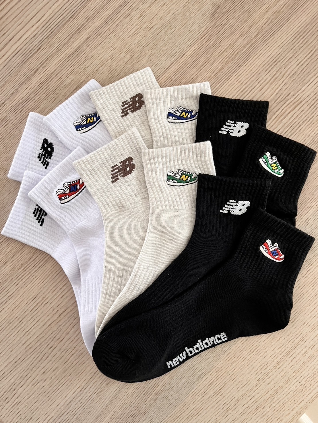 <超划算😍>日本限定 New Balance 刺繡 Q版 NB鞋 短襪 6雙一組