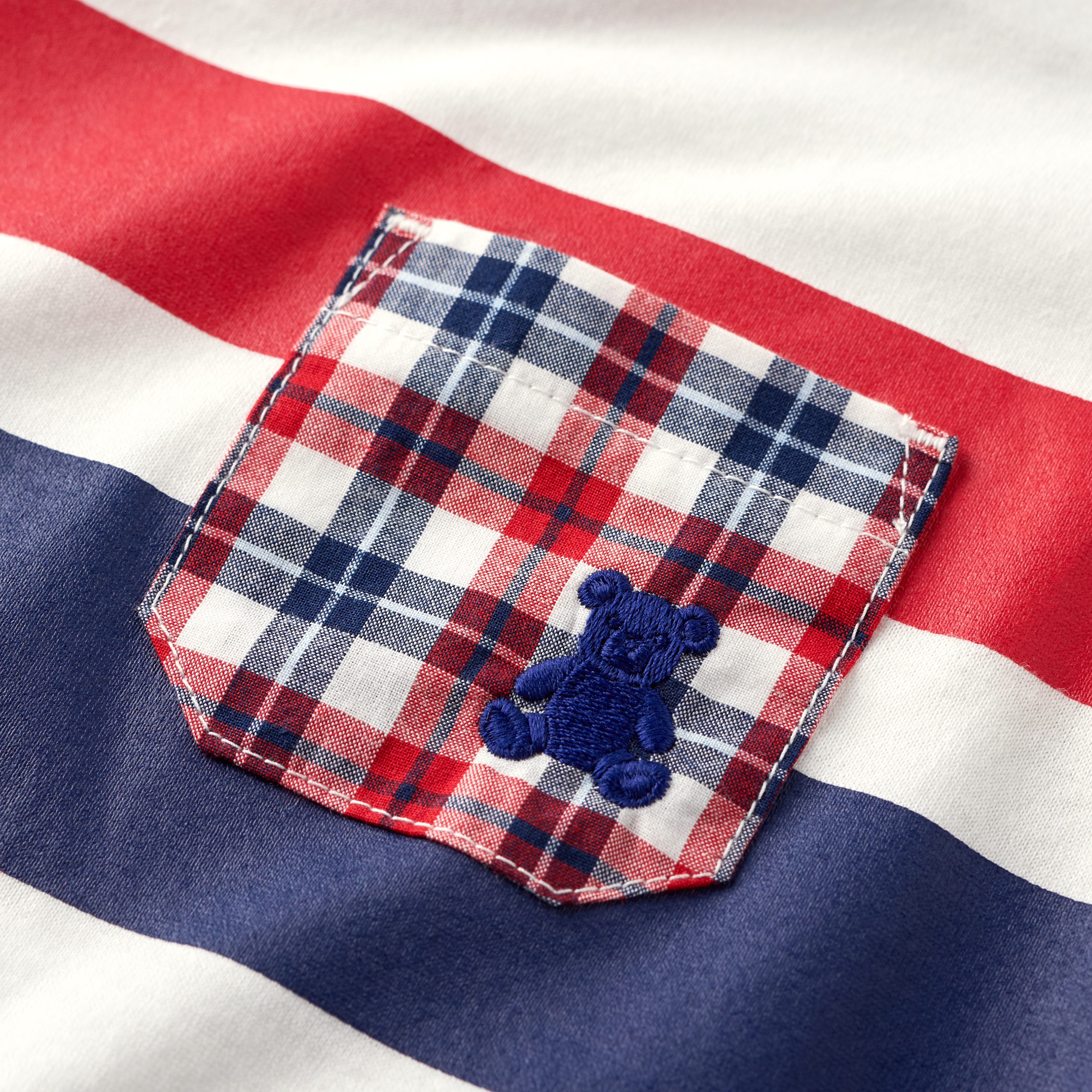 夏日海洋風條紋短袖T恤-白