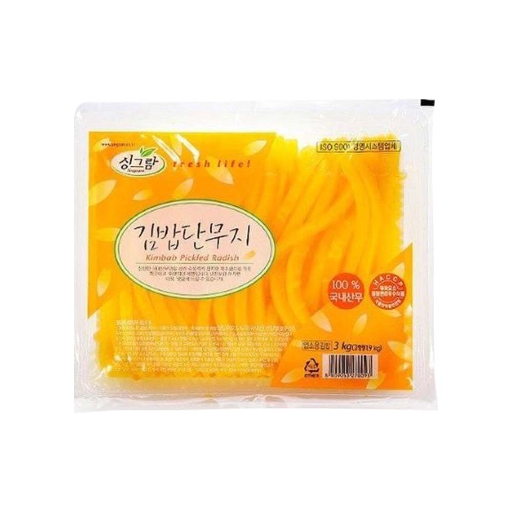 【BK SHOP】韓國醃漬黃蘿蔔(飯捲用)3KG(營業用)