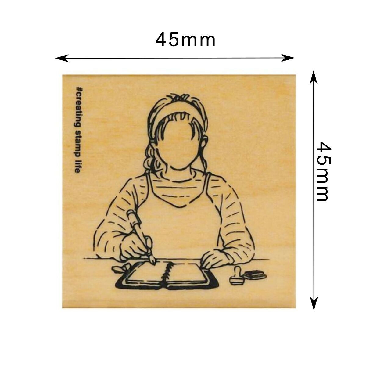 【kodomo no kao】I Love Stamp 木頭印章 女孩手冊：1535-001