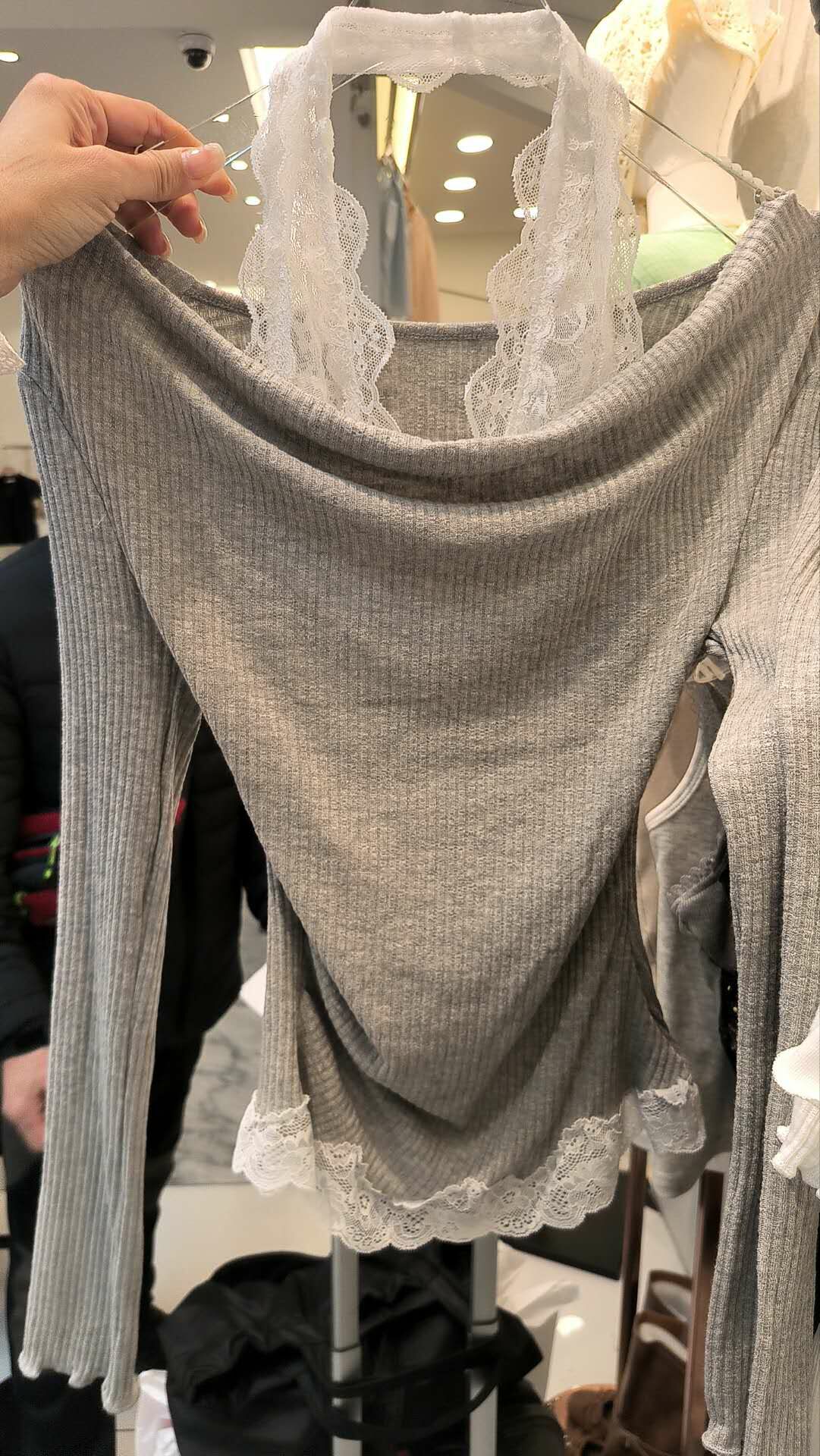 PM_K3546  ▶️羅紋布假兩件上衣 👉B:cm L:cm👈