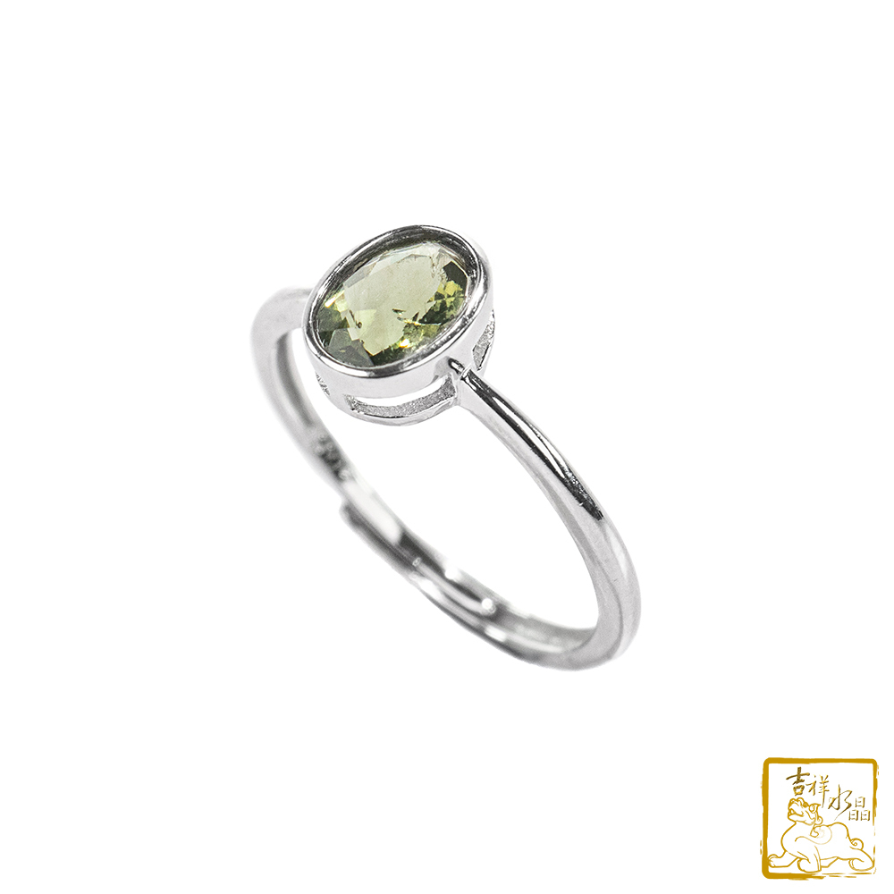 莫爾道玻隕石-捷克隕石橢圓戒指 好運氣