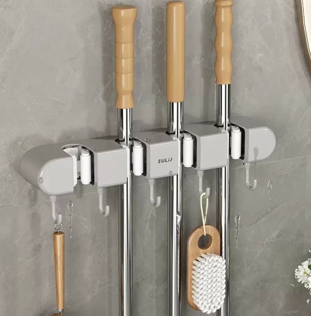 多功能免打孔卡扣式拖把夾