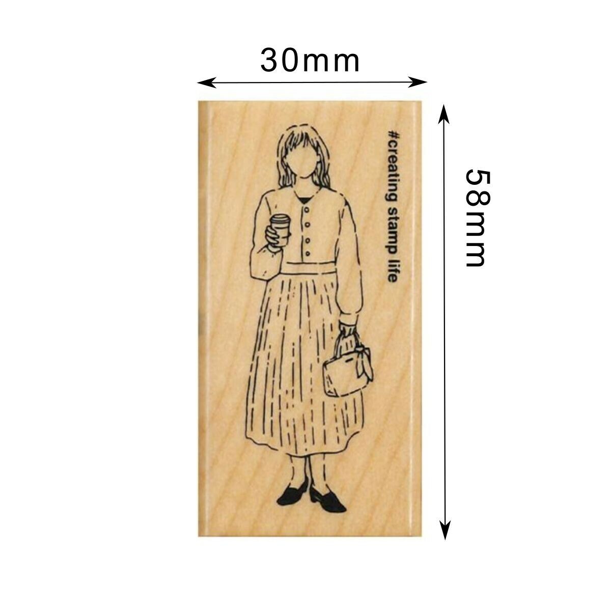 【kodomo no kao】I Love Stamp 木頭印章 咖啡女孩：1535-005