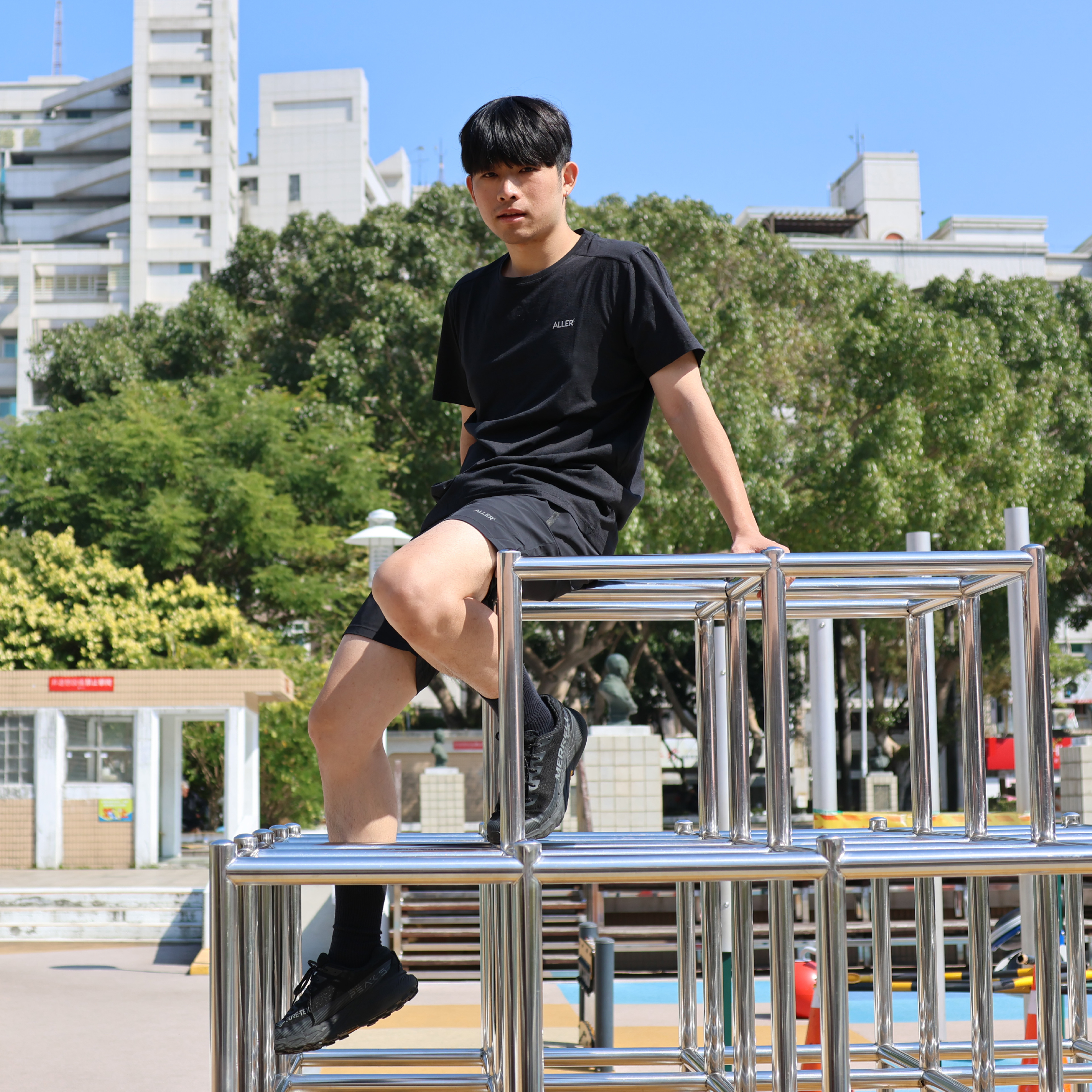 ALLER 親膚仿棉感排汗上衣 男款 (3色) 素色/排汗透氣/快乾/登山休閒 10AL8230