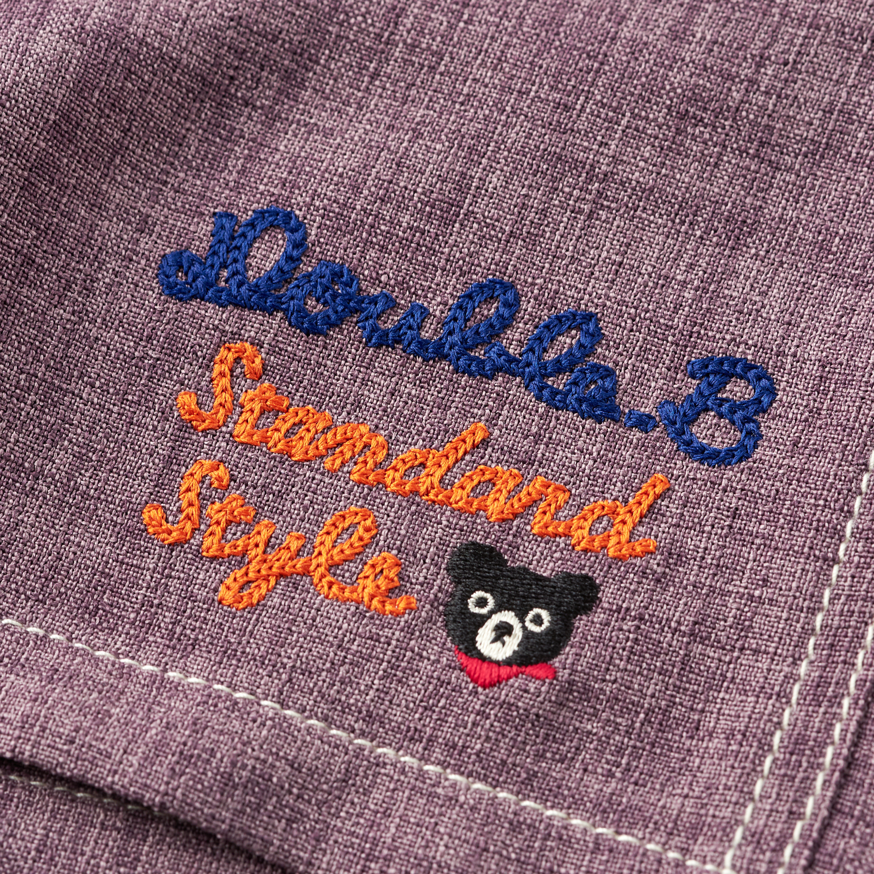 DOUBLE_B D-Basic系列亞麻風質感五分褲-紫