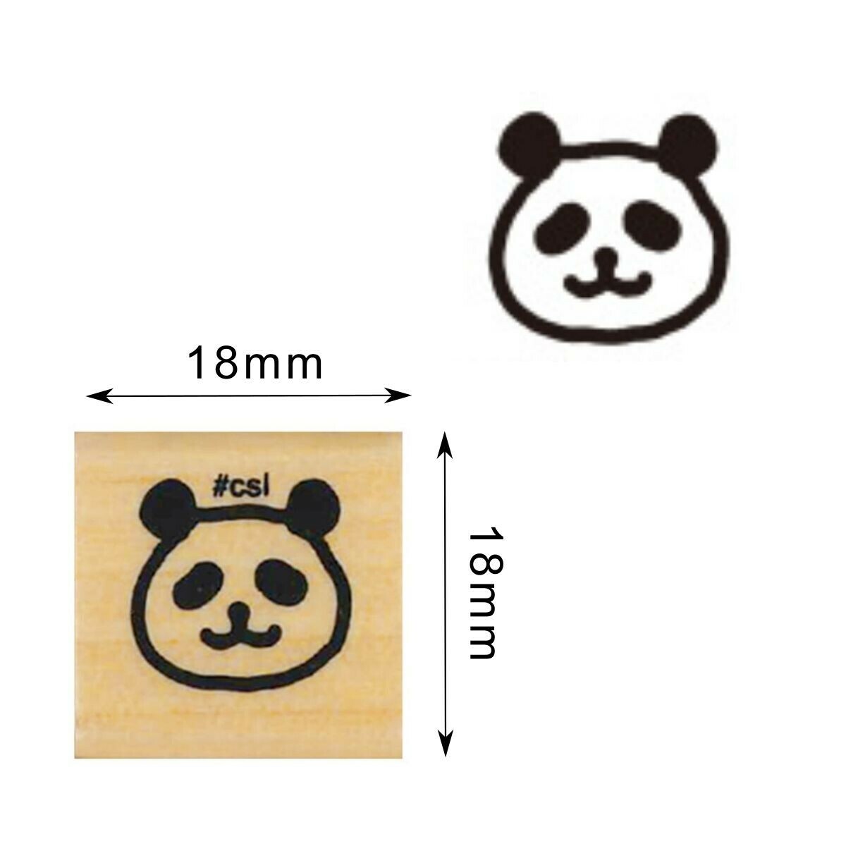 【kodomo no kao】I Love Stamp 木頭印章 熊貓：1530-004