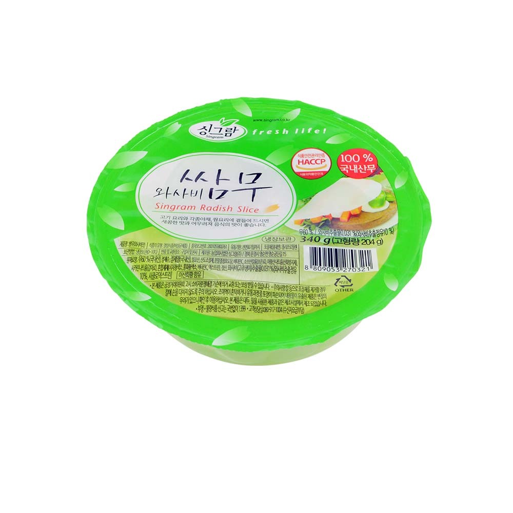 【BK SHOP】韓國醃蘿蔔切片(山葵風味)340g