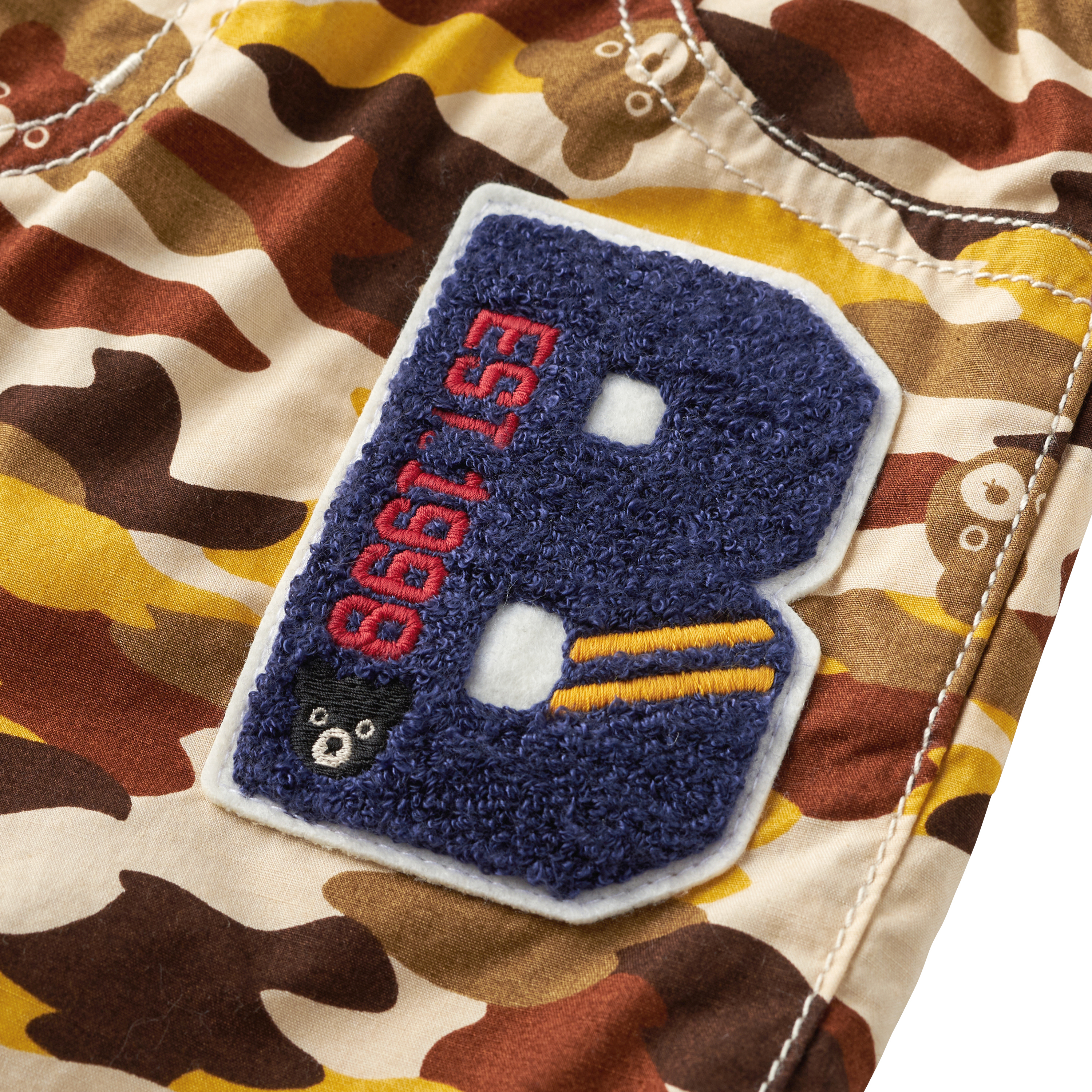 DOUBLE_B 虎紋迷彩六分褲-芥末