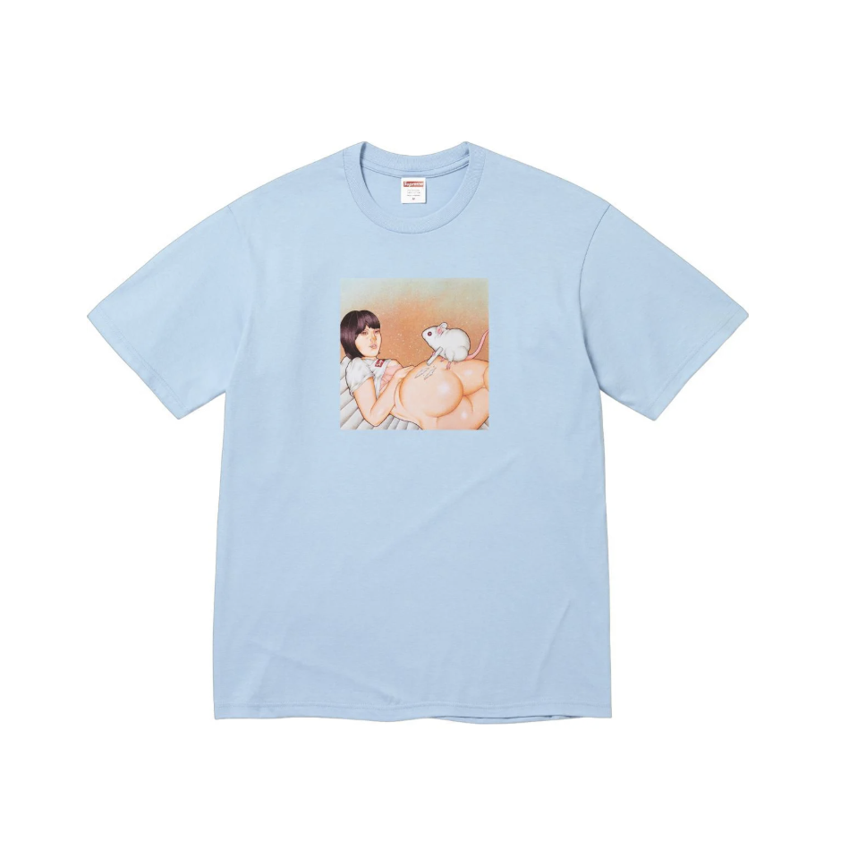 -(B4b02)-SUPREME MOUSE TEE 老鼠 藝術家 插畫 短Ｔ 黑色/白色/藍色-SS25T47