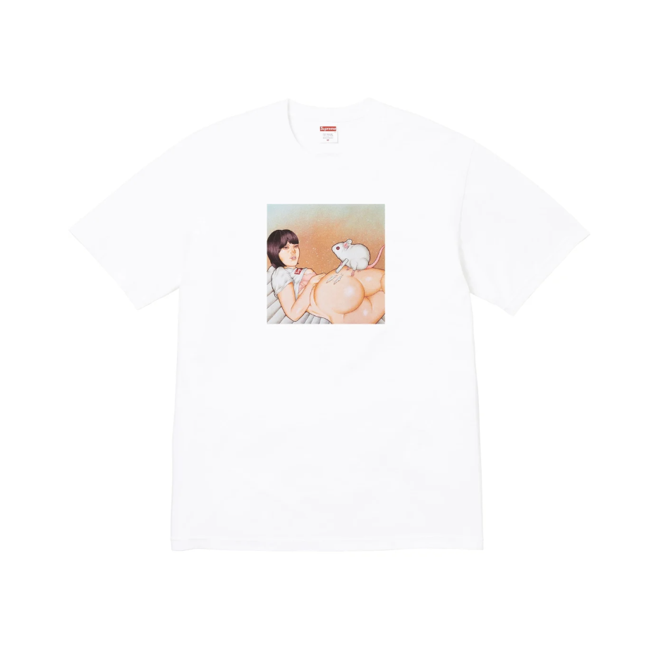 -(B4b02)-SUPREME MOUSE TEE 老鼠 藝術家 插畫 短Ｔ 黑色/白色/藍色-SS25T47