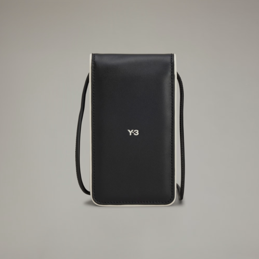 【 Y-3 PHONE CASE 皮革手機袋 - 黑/白 】