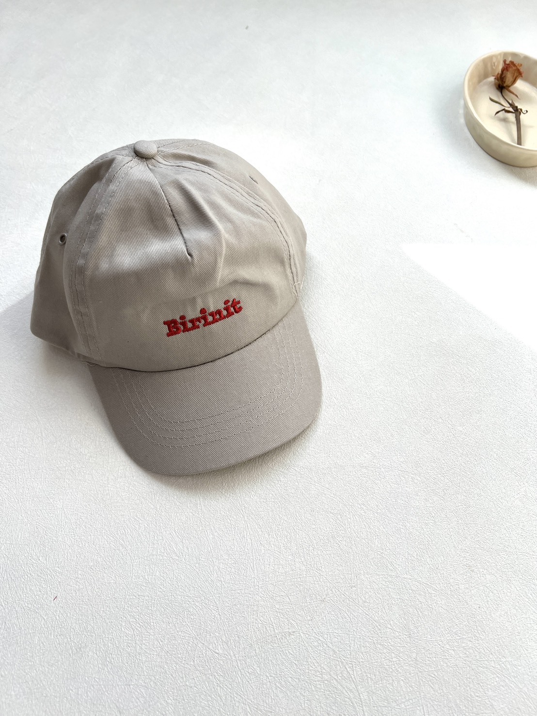 BIRINIT PETIT  Birinit LOGO童用棒球帽(塑膠扣洞調節) Ivory Birinit cap