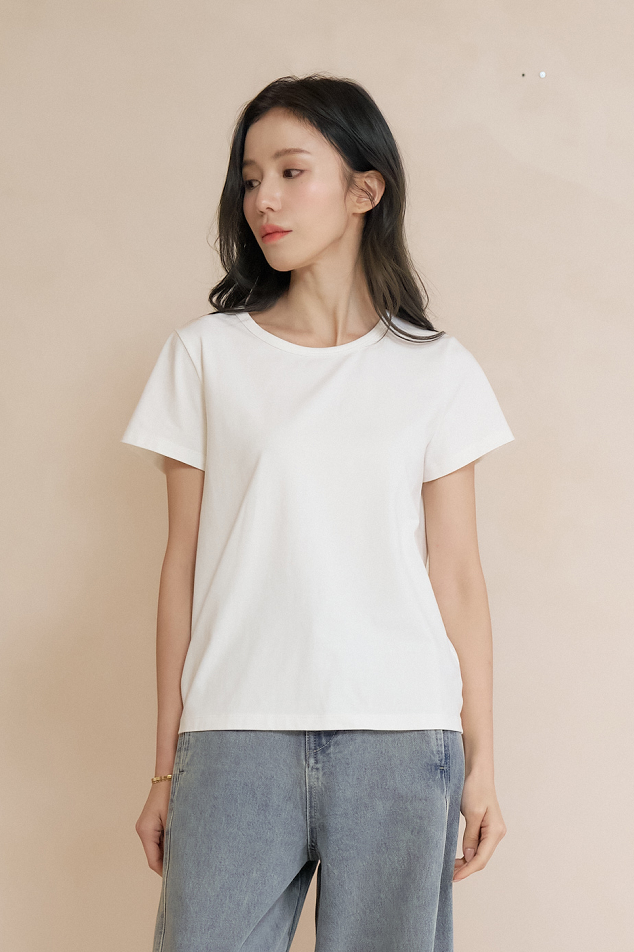 Gmade/正肩俐落挺版彈性T-shirt-白