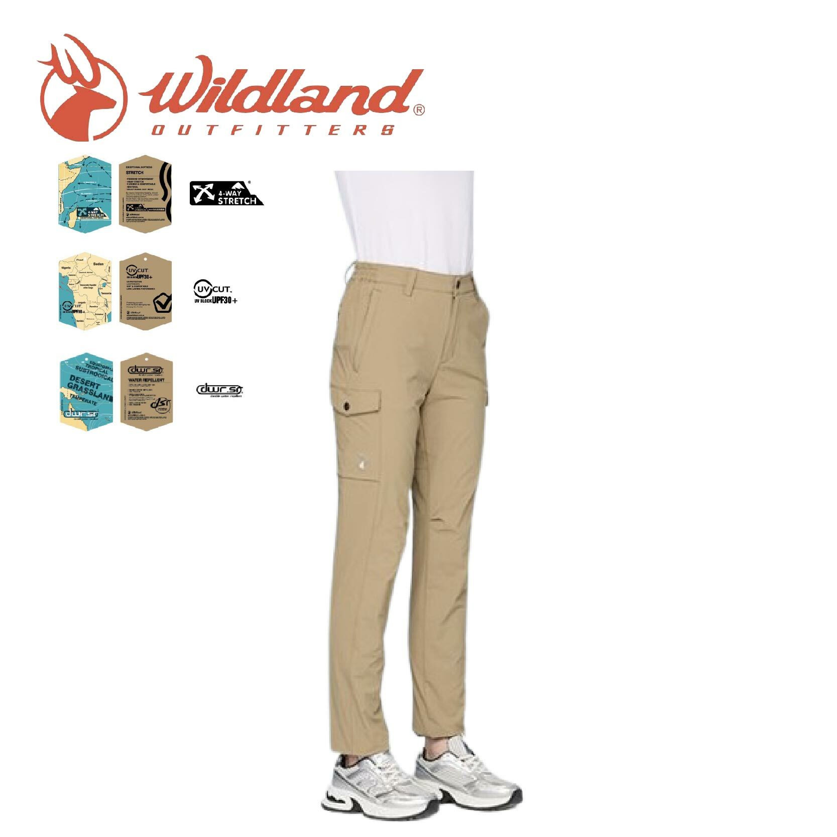 Wildland 荒野 女N66彈性山野漫遊者機能褲 休閒/登山/健行/親膚/防潑水 21WB31329