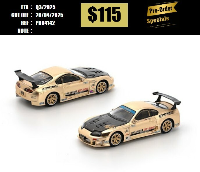 PO-$115 * POP RACE * 1:64 TOP SECRET GT300 SUPRA - CHROME GOLD [OD14/04]