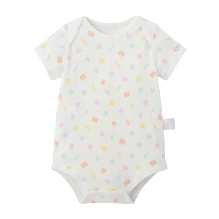 柔彩印花LOGO羅紋針織棉套頭短袖包臀衣-多色