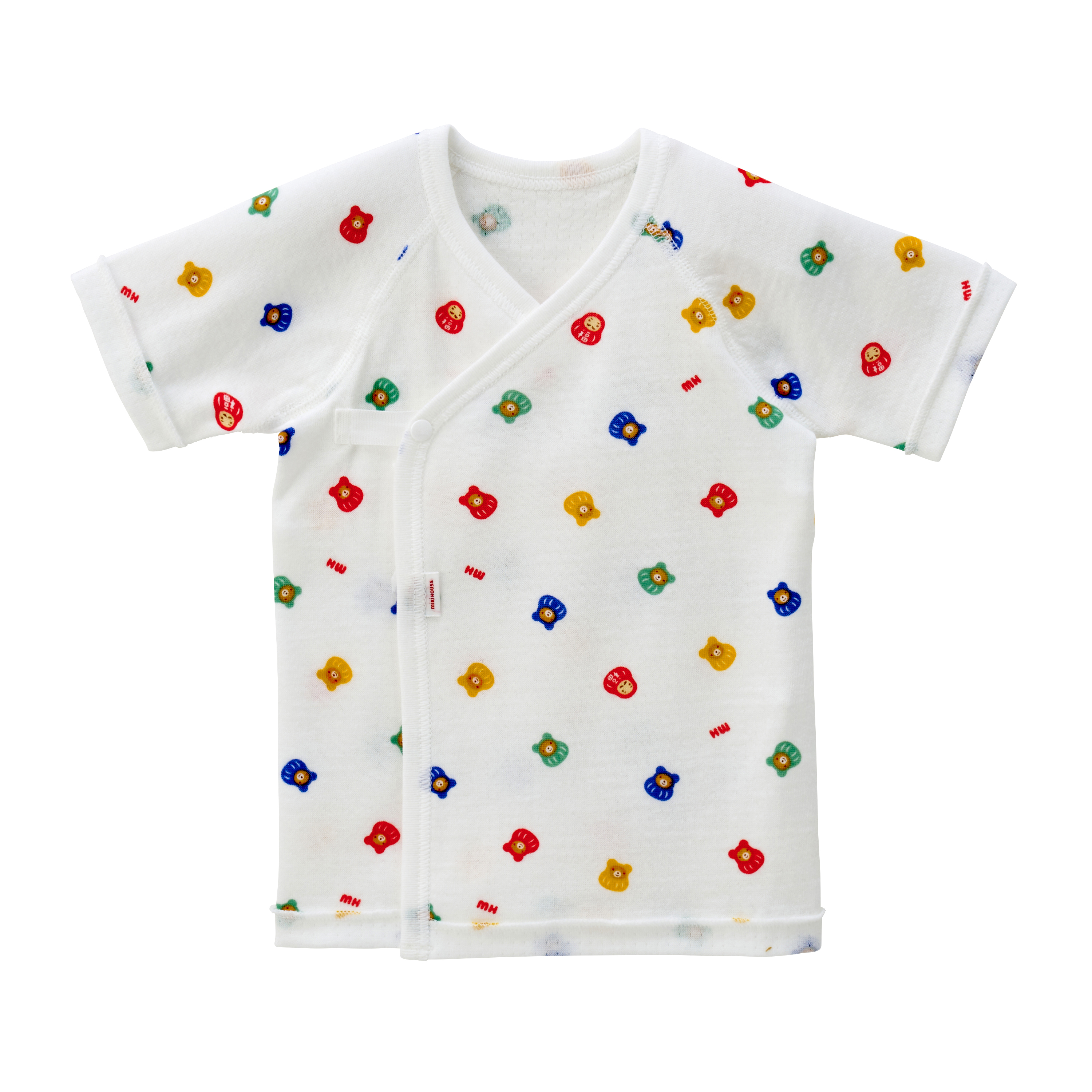 招福達摩雙層針織紗布棉短袖肚衣-多色