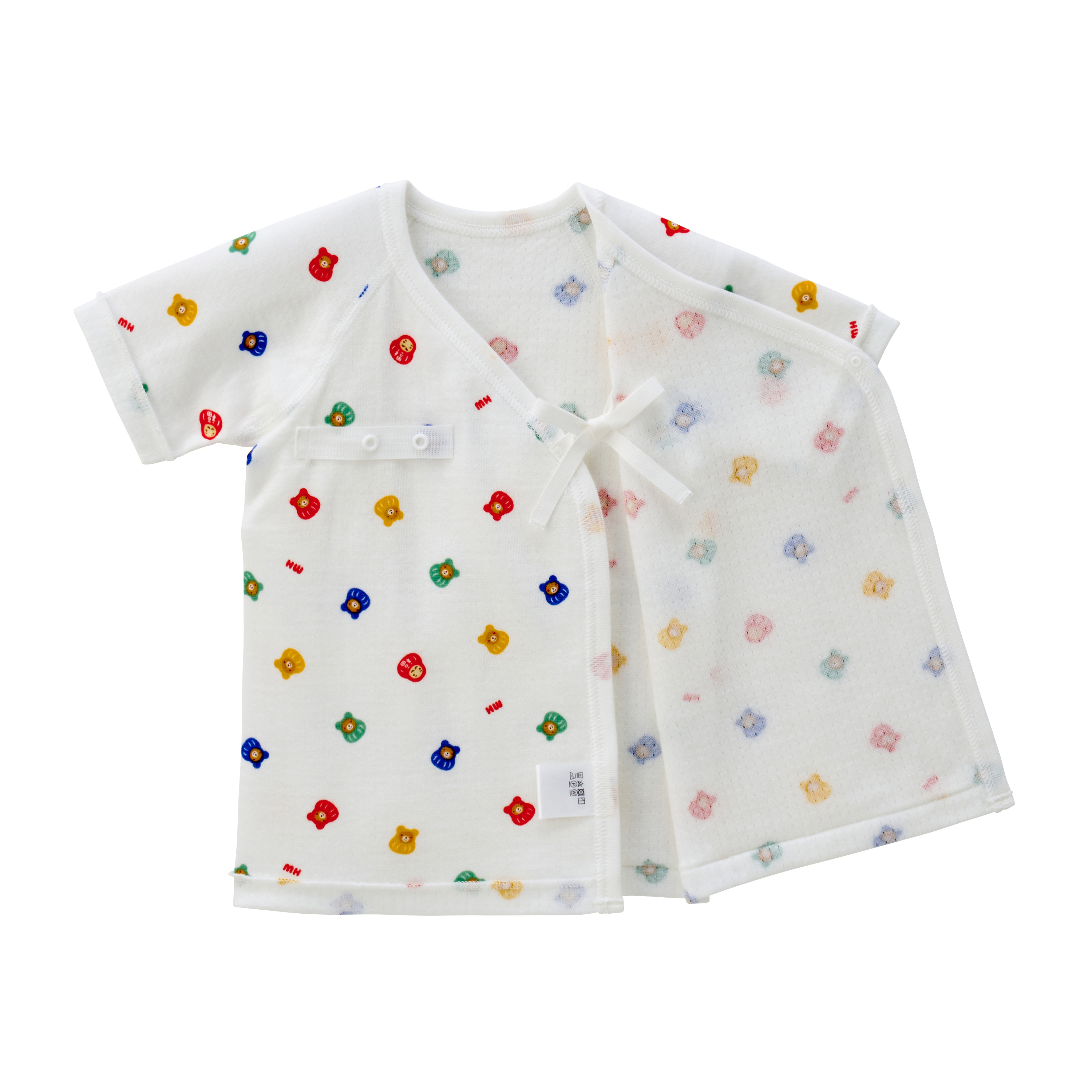 招福達摩雙層針織紗布棉短袖肚衣-多色