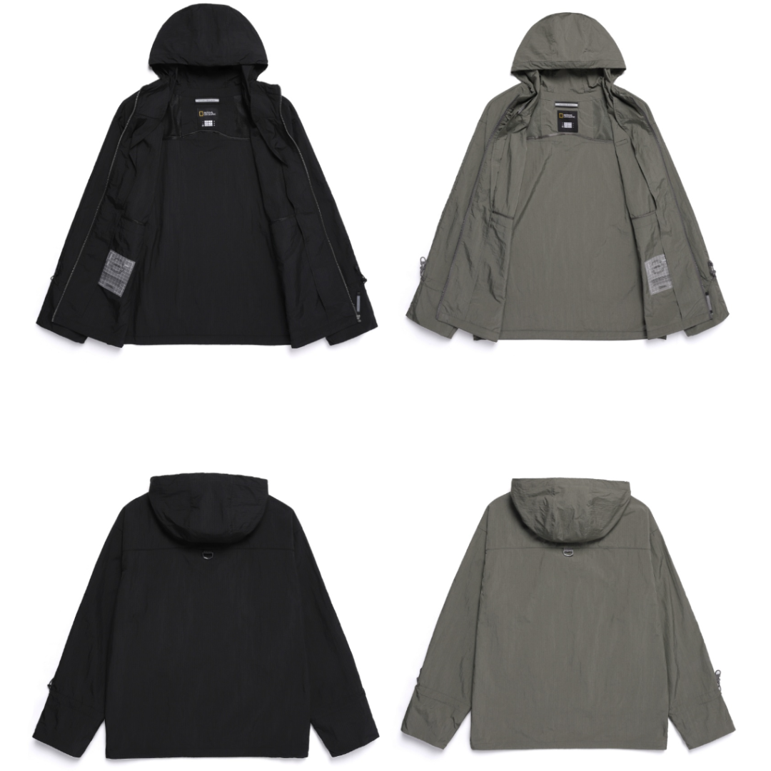 【預購】National Geographic NRN 褶皺梭織連帽防風外套 N252UJP130