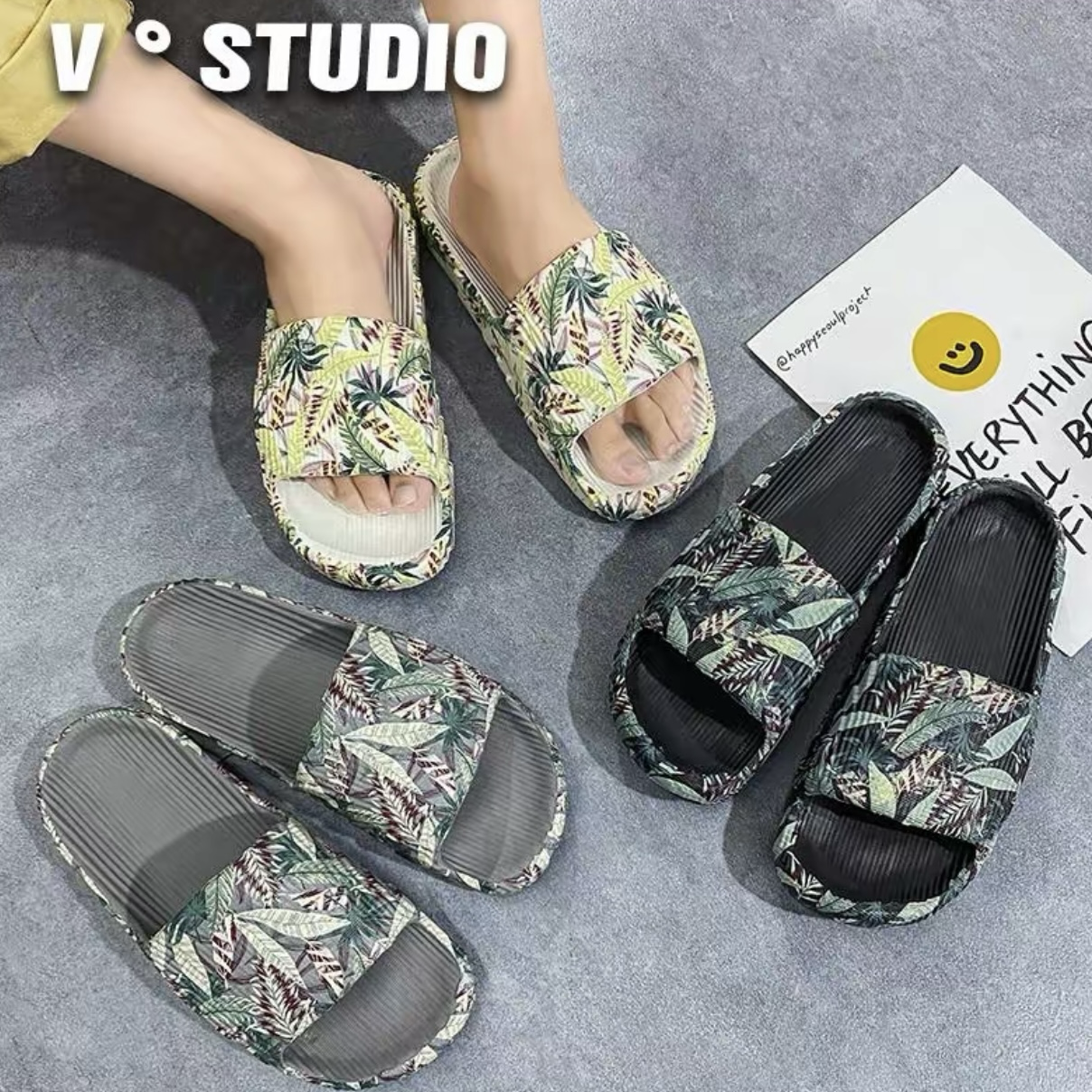 韓國 FCMM EVA 樹紋迷彩 yeezy 平替 防水 平底拖鞋 踩屎感