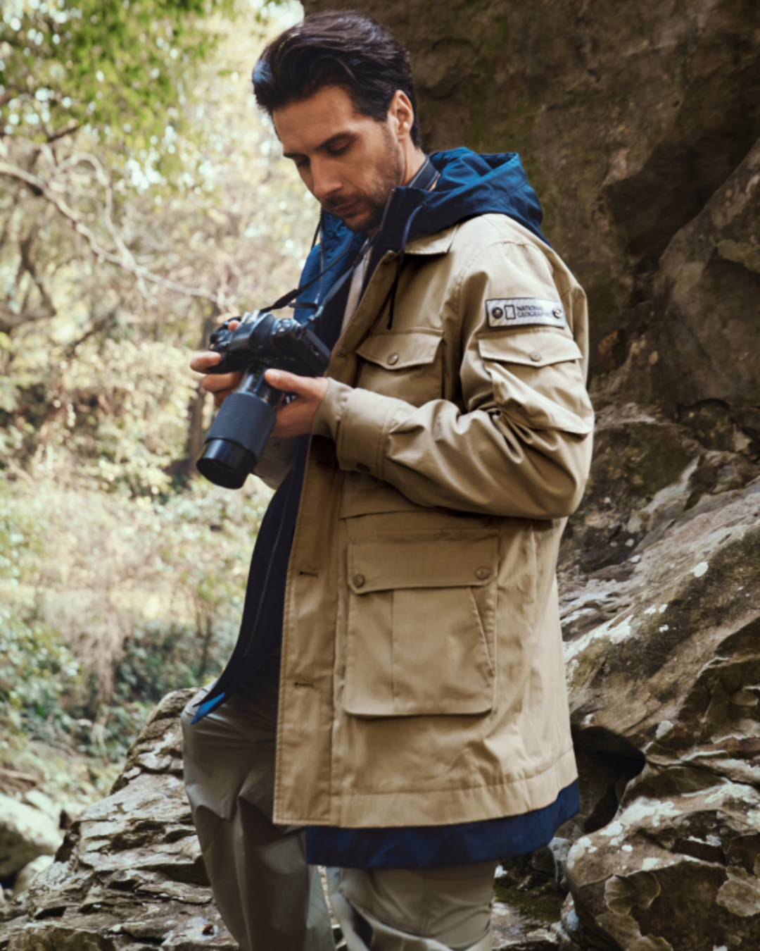 【預購】National Geographic NRN 撞色多口袋連帽外套 N251MJP100