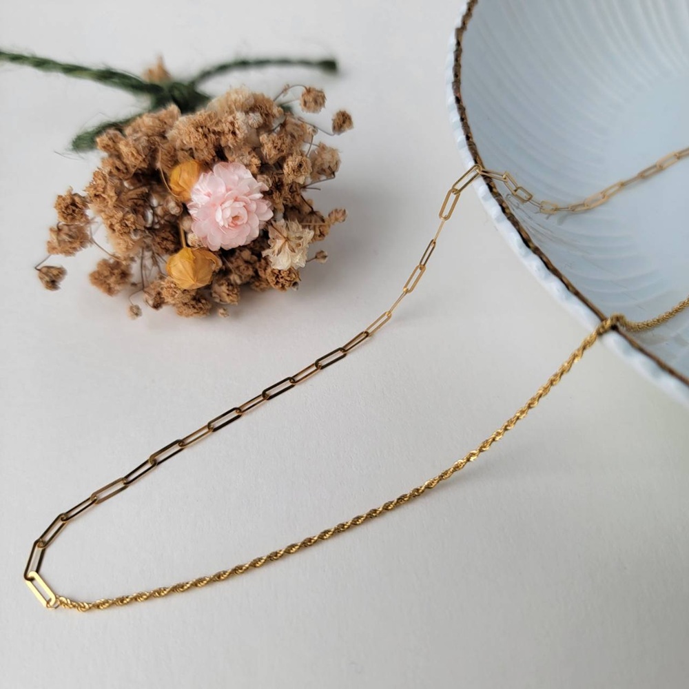 【me.luxe】K18麻花鎖鏈項鍊