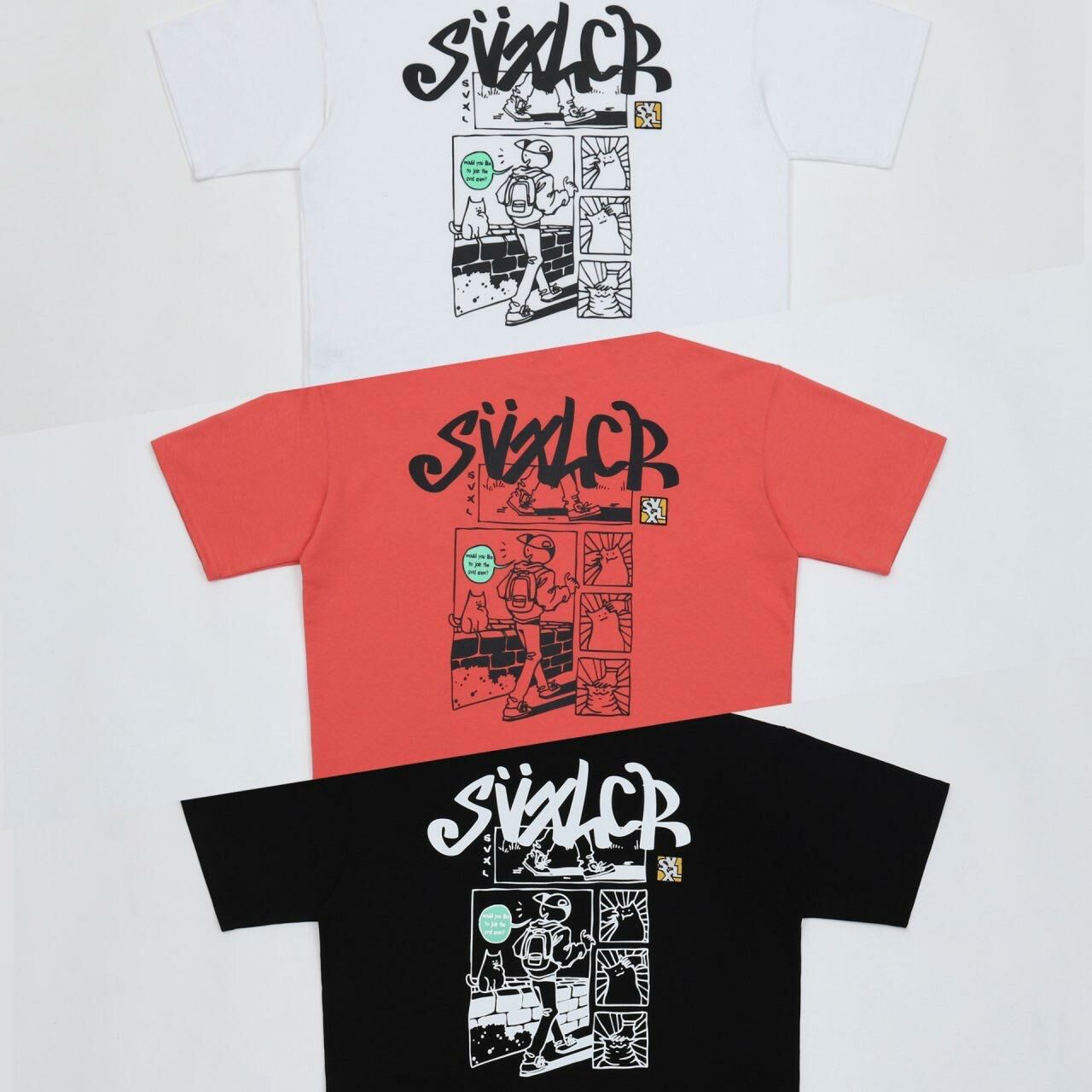 OverSize英文字圖案短袖Tee SVXL-061T