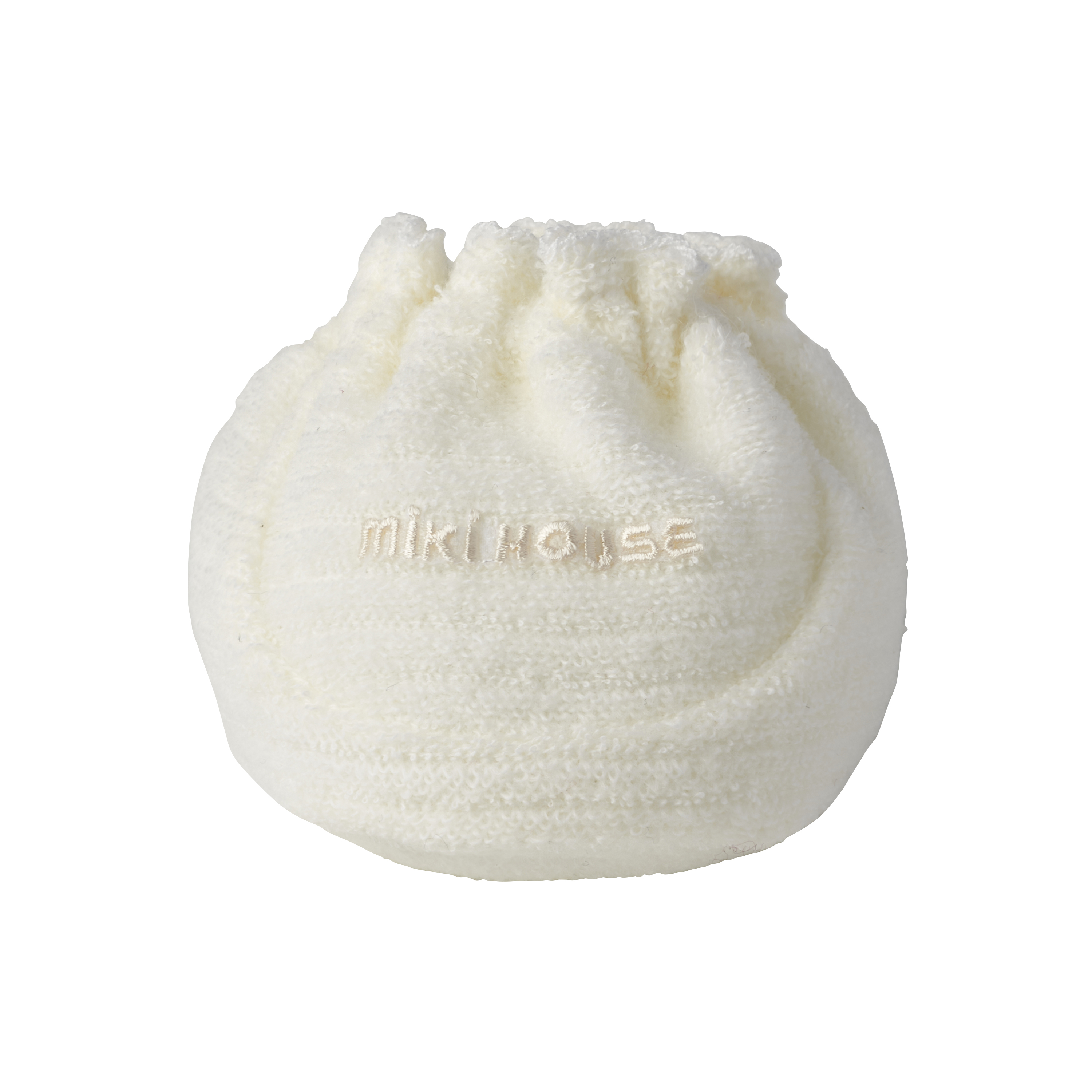 無撚線刺繡新生兒布鞋-白